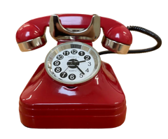 Miniatur Uhr TELEFON rot - 26-0305