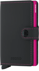 Portefeuille Secrid Mini Noir Mat & Fuchsia avec gravure - MM-Noir & Fuchsia