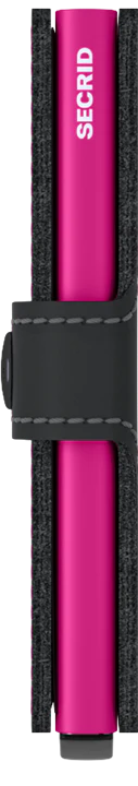Secrid Miniwallet Matte Black & Fuchsia mit Gravur - MM-Black & Fuchsia