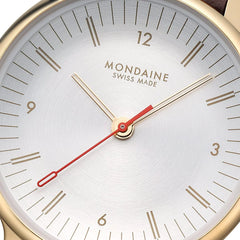 Mondaine Doppio Goldig / Braun Ø 33 Damenuhr - MLE.33110.LGV