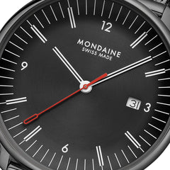 Mondaine Doppio Schwarz Ø 41 Herrenuhr - MLE.41220.SM