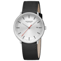 Mondaine Doppio Silbrig / Schwarz Ø 41 Herrenuhr - MLE.41210.LBV