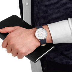 Mondaine Doppio Solarblau / Weiss Ø 41 Herrenuhr - MLE.41910.LDV