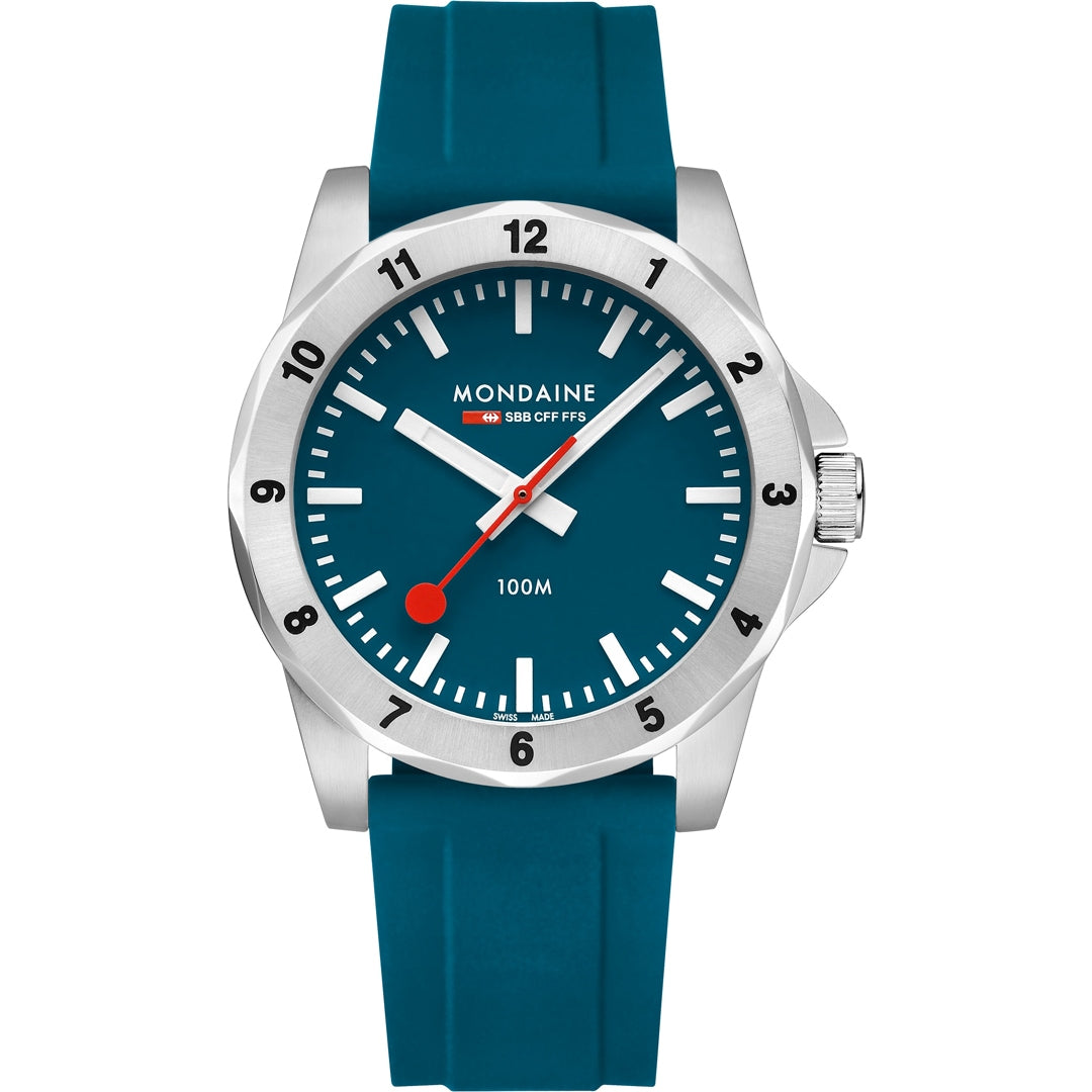 Mondaine Numeri 42 mm Herrenuhr Blau – MSN.42140.RD