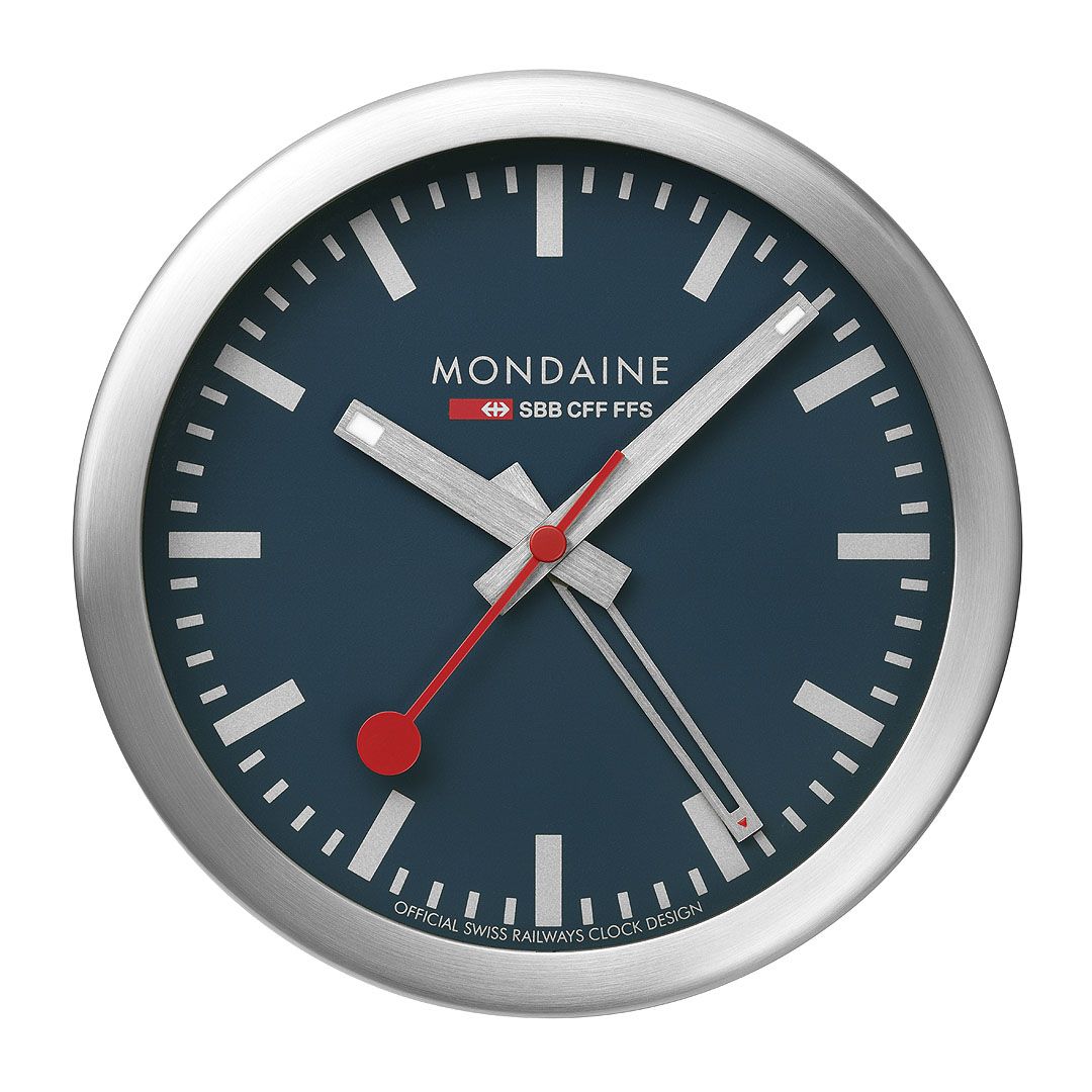 Mondaine Tischuhr mit Alarm Blau Ø 12.5cm Unisexuhr - A997.MCAL.46SBV.2