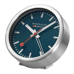 Mondaine Tischuhr mit Alarm Blau Ø 12.5cm Unisexuhr - A997.MCAL.46SBV.2