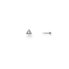 Nasenstecker mit Diamant 0.01 ct. in 750/18 Karat Weissgold 3 mm