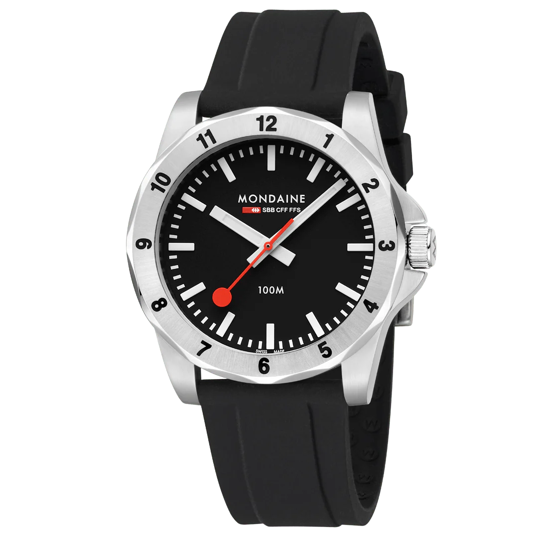 Numeri Schwarzes Silikon, 42 mm Herrenuhr - MSN.42120.RB