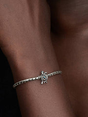 Offen gearbeitete Meeresschildkröte Charm Sterling-Silber - 794697C01