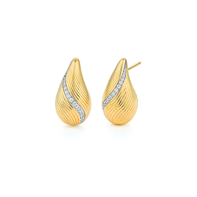 Ohrstecker in 18 Karat Gelbgold mit gefassten Diamanten - E0140C09GYA08