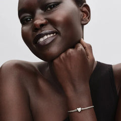 Pandora Armband mit facettierter Schlangenkette und Herzverschluss - 594236C00-18