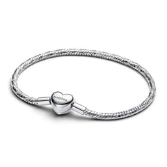 Pandora Armband mit facettierter Schlangenkette und Herzverschluss - 594236C00-18