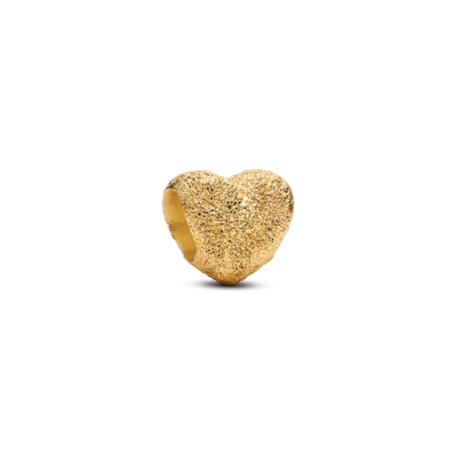 Pandora Charm Silber mit Gelbgold-Vergoldung Herz mit Struktur Mini - 764000C00