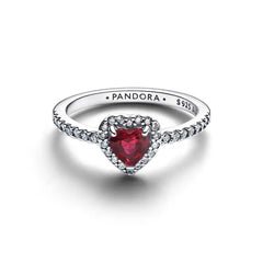 Pandora Erhabenes Fuchsiafarbenes Herz Ring - 198421C13