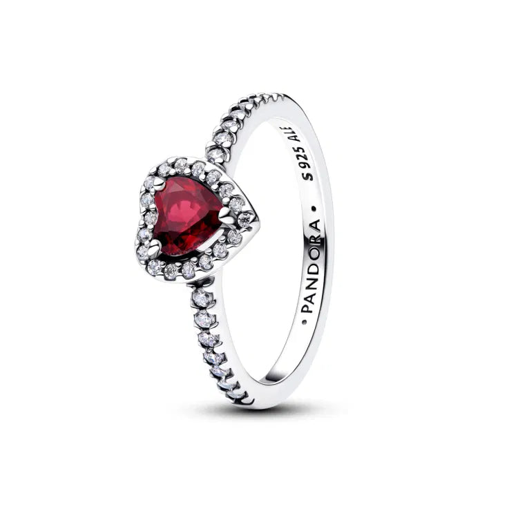 Pandora Erhabenes Fuchsiafarbenes Herz Ring - 198421C13