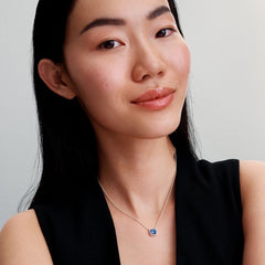 Pandora Funkelnder Eckiger Blauer Strahlenkranz-Halsketten- Anhänger - 393560C01