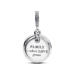 Pandora Moments Glow-in-the-dark Infinity Tree Double Dangle Charm 925 Silver - 793599C01