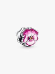 Pandora Rosafarbenes Stiefmütterchen Charm Silber Rosa – 790777C01