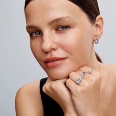 Pandora Timeless Sparkling Halo Hearts Ring, 925er Silber Damenschmuck - 193659C01