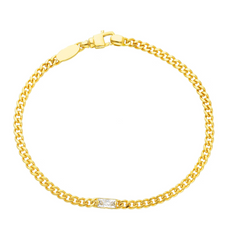 Panzerkette Bracelet in 18 Karat Gelbgold mit gefassten Zirkonia- 250790