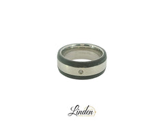 Partnerring Carbon & Stahl mit Brillant – Modell CSB-042/8