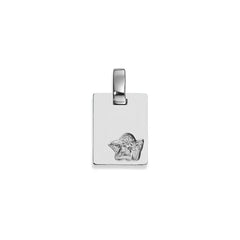 Engel Plakette 925 Silber Poliert Rhodiniert 12x9 mm - 6258.03514/0001