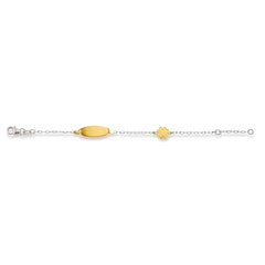 Plaketten-Armband Kleeblatt Gelbgold-Weissgold 750 Gold - 1573.01139/1400