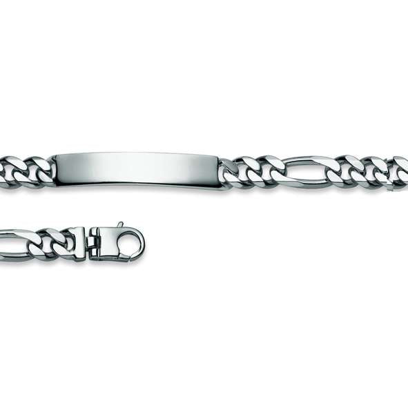 Plaketten-Armband Silber 925 weiss Figaro - 6277.00057/1900