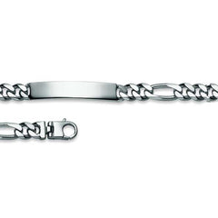 Plaketten-Armband Silber 925 weiss Figaro - 6277.00057/1900