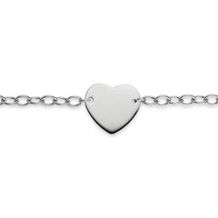 Plaketten-Armband Silber 925 weiss Herz - 6277.00079/1900