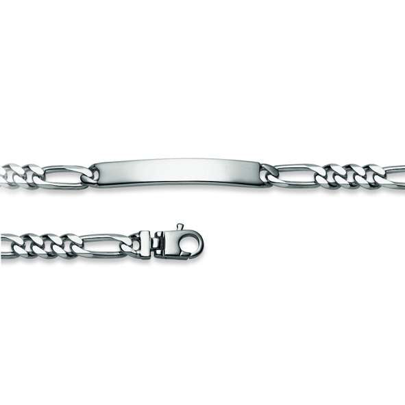 Plaketten-Armband Silber 925 weiss mit Figarokette - 6277.00056/2100