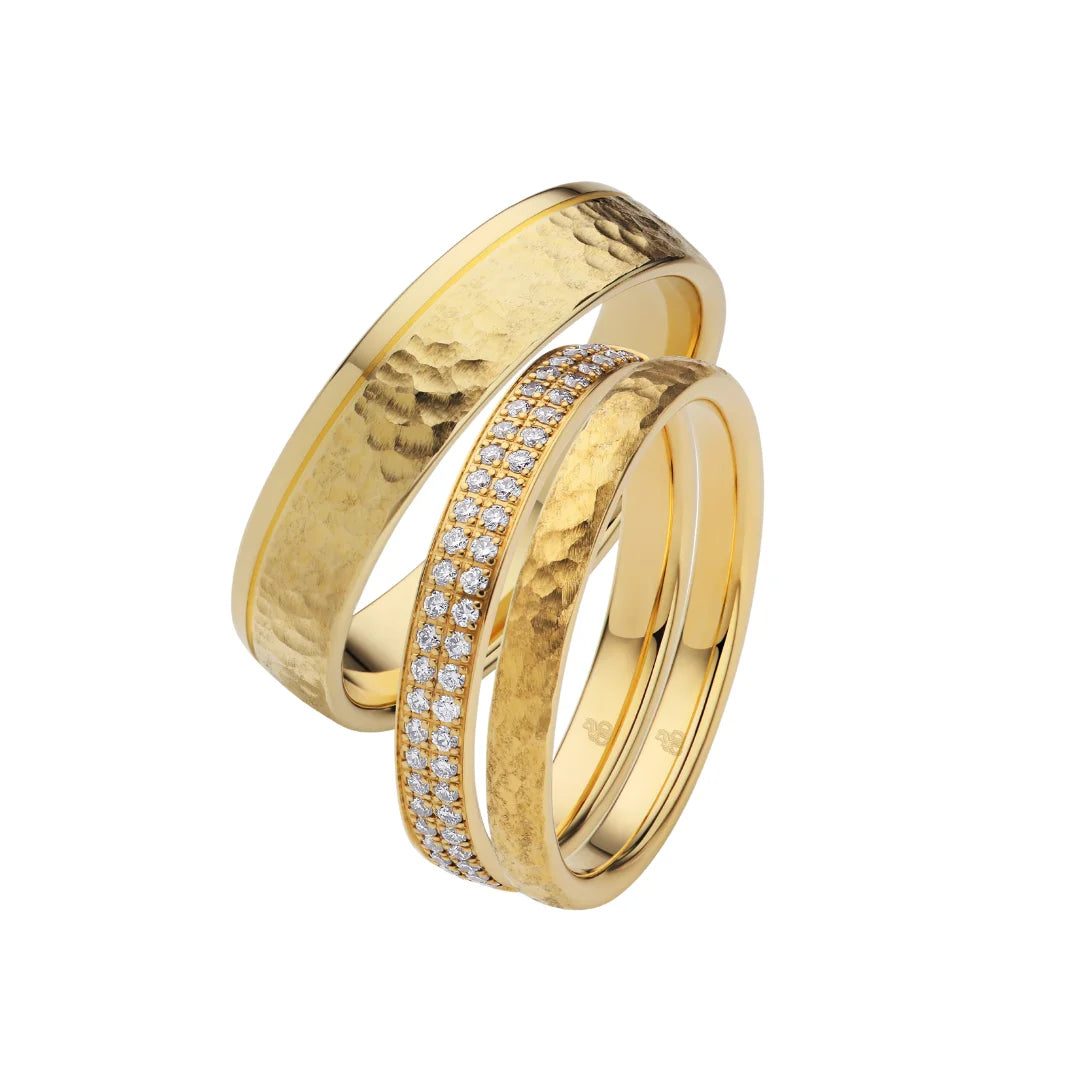 Rauschmayer First Individual Love Gelbgold Trauringe mit 54 Diamanten