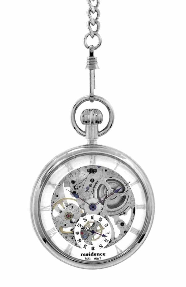 Residence Mechanische Skelett Taschenuhr Chrom – AS 9018