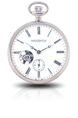 Residenz Klassische silberne Taschenuhr - AS 9105