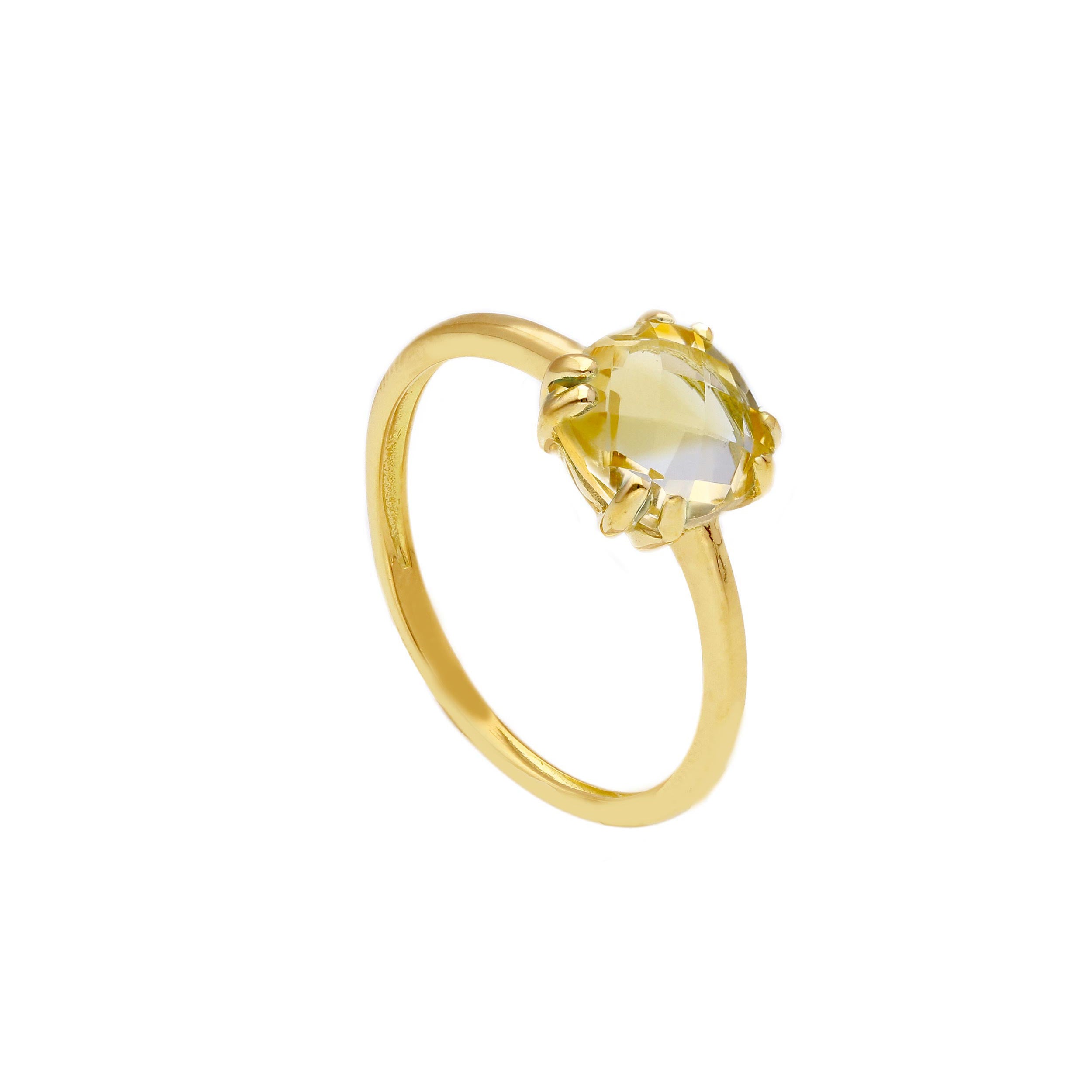 Ring in 18 Karat Gelbgold mit gefassten Madeira-Quarz - 263138