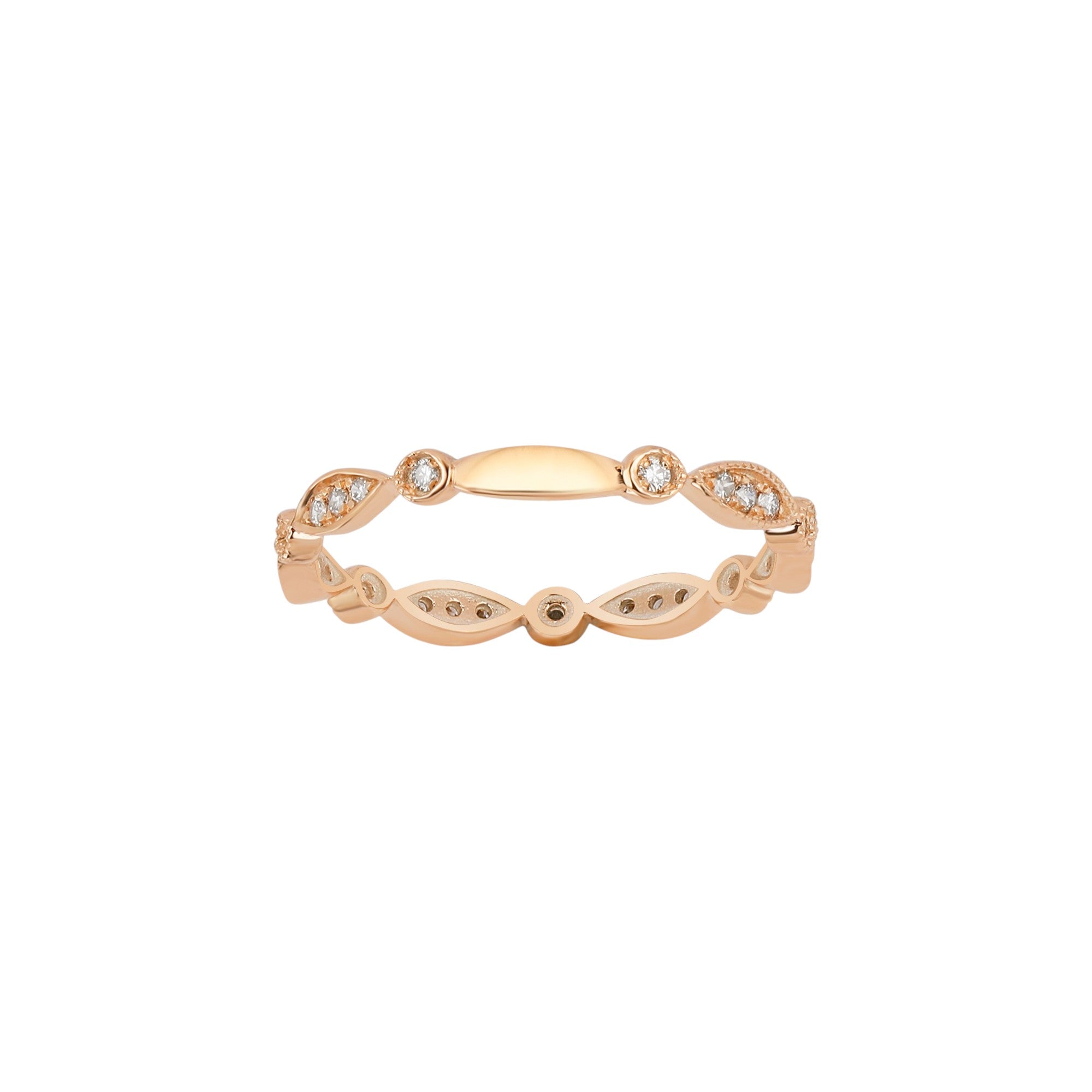 Ring mit 0.19 ct Diamanten in 585 oder 750 Rosegold