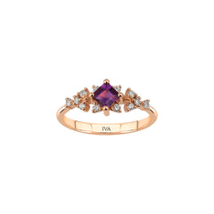Roségold Diamantring mit Amethyst 0.47 ct in 585 oder 750 Gold