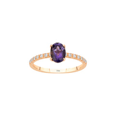 Roségold Diamantring mit Amethyst 0.75 ct in 585 oder 750 Gold