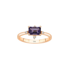 Roségold Diamantring mit Amethyst 0.83 ct in 585 oder 750 Gold