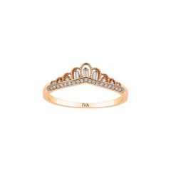 Roségold Diamantring mit Baguette 0.16 ct in 585 oder 750 Gold