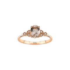 Roségold Diamantring mit Morganit 0.63 ct in 585 oder 750 Gold