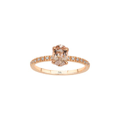 Roségold Diamantring mit Morganit 0.70 ct in 585 oder 750 Gold