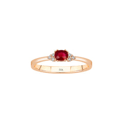 Roségold Diamantring mit Rubin 0.54 ct in 585 oder 750 Gold