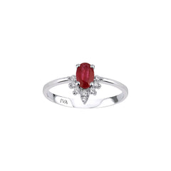 Roségold Diamantring mit Rubin 0.61 ct in 585 oder 750 Gold