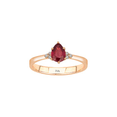 Roségold Diamantring mit Rubin 0.93 ct in 585 oder 750 Gold