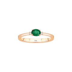Roségold Diamantring mit Smaragd 0.30 ct in 585 oder 750 Gold