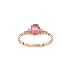 Roségold Diamantring mit Turmalin 0.58 ct in 585 oder 750 Gold