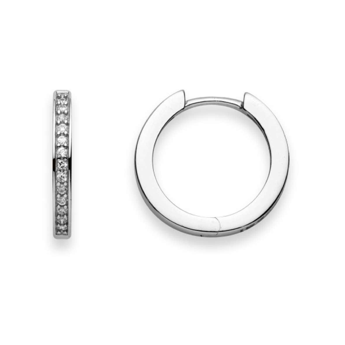 Scharnier-Creolen aus Silber 925 mit 26 Zirkonia - 6264.04443/1700