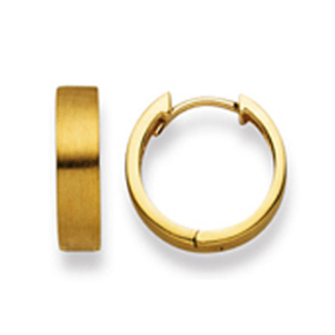 Scharnier-Creolen in 18 Karat - 750 Gelbgold, Matt Poliert