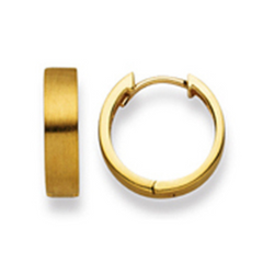 Scharnier-Creolen in 18 Karat - 750 Gelbgold, Matt Poliert